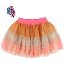 Rose Orange Multi Layered Tulle Skirt