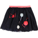 Navy Candy Pom Poms Tulle Skirt