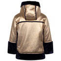 BB Gold Jacket with Navy Fur Trim