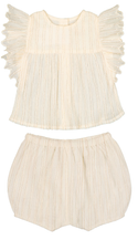 Jasmin Ivory Lurex Striped Set