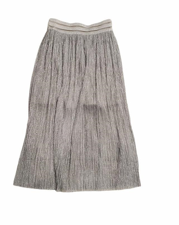 Silver Lame Crepe Skirt