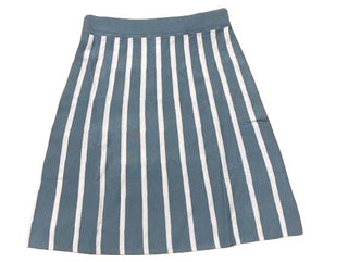 Light Blue Skirt with White Stripes