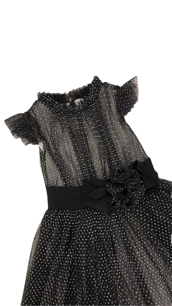 Black Swiss Dot Dress