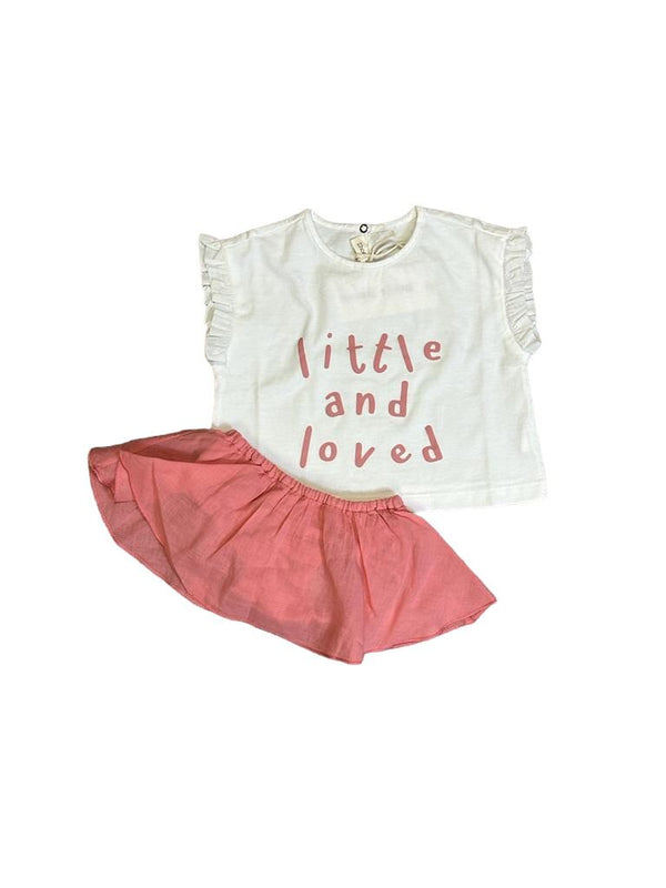 ZT Rose/Ivory  'Little & Loved' Ruffle Bloomer Set