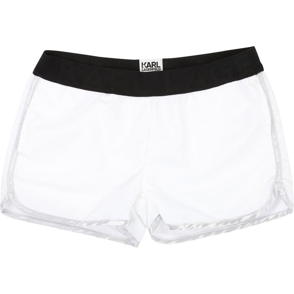White Windbreaker Shorts