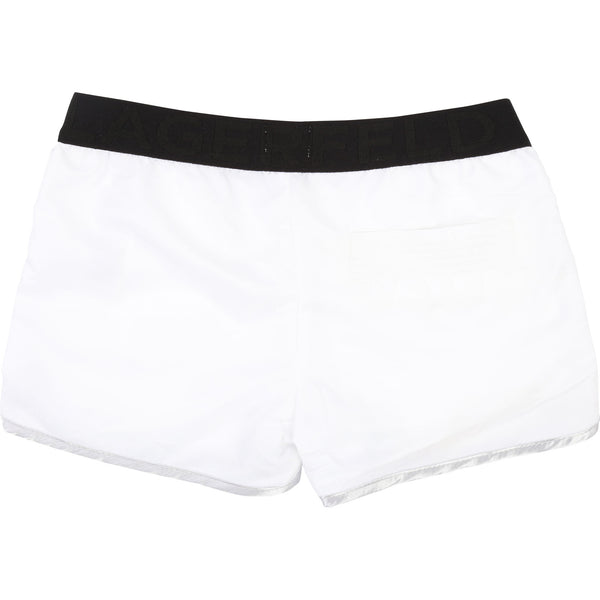 White Windbreaker Shorts