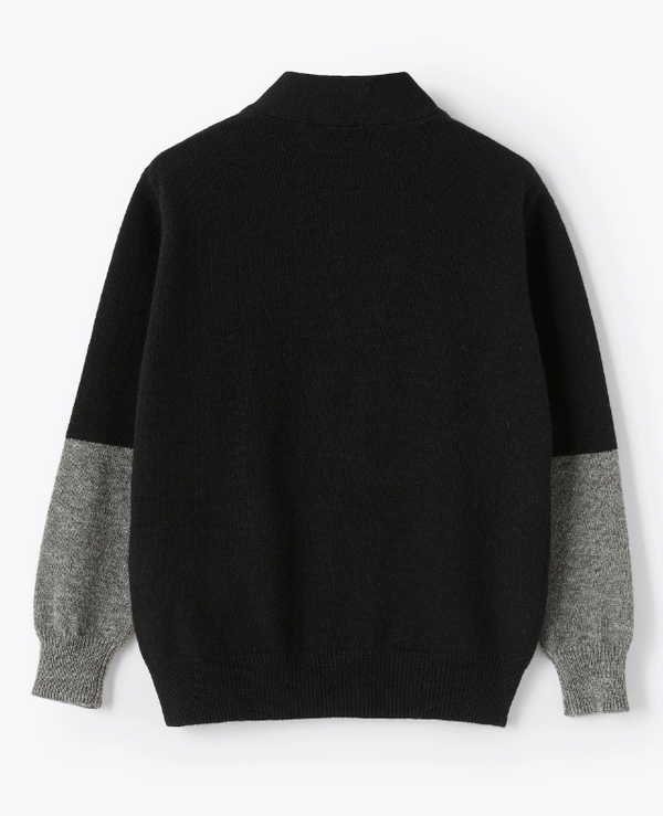 ILG Black Colorblock Sleeved Cardigan