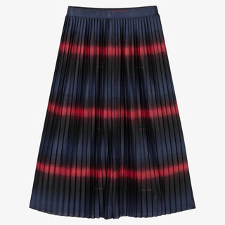 AJ Navy and Red Pleated Skirt