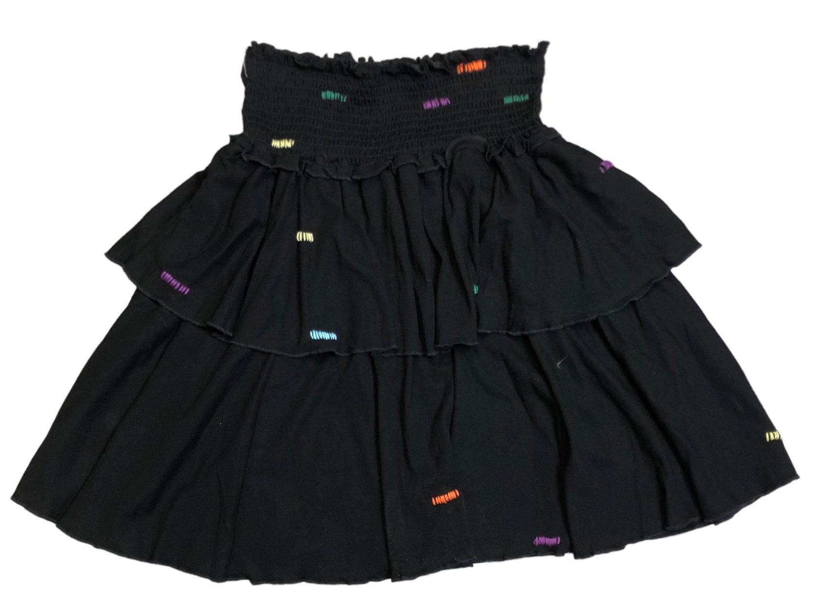 Thea Multi Check Smocked Tiered Skirt