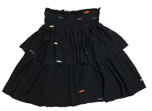PL Black Tiered Skirt w/Multi Stiching Details