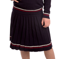 Navy Sweater Skirt with Scalloped Detail