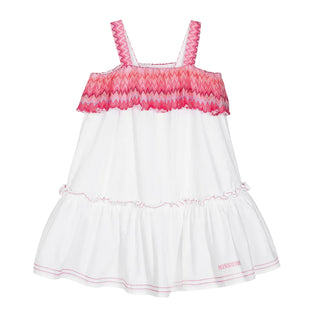 Pink and White Ruffle Dress