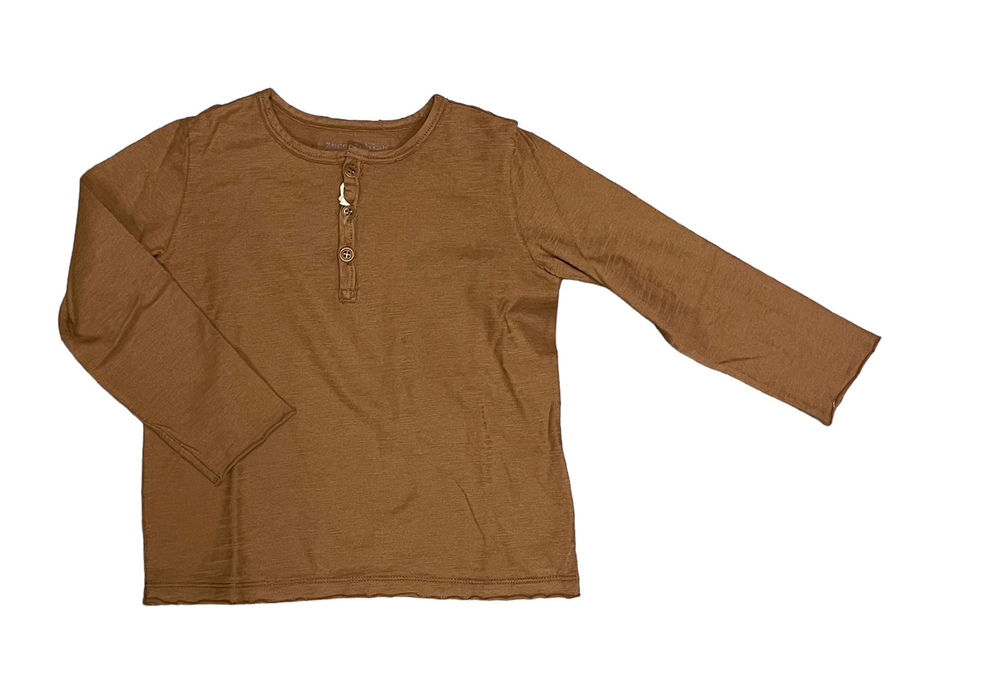 トップス C/CA HENLEY LS T-SHIRT(D.BROWN) ZT Brown LS Henley Tee | The Red Balloon
